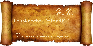 Hausknecht Kristóf névjegykártya